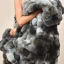 PHF Luxury Faux Rabbit Fur Blanket Twin Size, Ultra Soft Fluffy Plush Cozy Warm Bubble Blanket for Bed, Couch, Sofa Decorative, Thick Reversible Suitable for Fall & Winter.  Size , 60" x 80", Tie Dye Charcoal