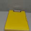 Piasoenc Clipboard with Storage, 8.5 x 11 Clip Boards with 2 Storage Case and A4 Paper Folder, Clear Dry Erase Top Panel, Heavy Duty Plastic, Folio & Side Opening, for Nurses, Teachers, Lawers,Yellow
