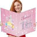 Idealmuzik Jumbo 16th Birthday Card with Envelope,Sweet 16 Gifts for Girls,Oversized 22x14 Inch Extra Large Birthday Card,16th Birthday Decorations,Sweet Sixteen Party Decorations,Sweet 16 Decor 3 PCS