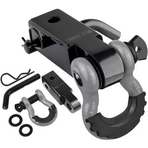 AUTOBOTS Tow Hitch Receiver 2", 45,000 Lbs Break Strength Shackle Hitch Receiver with 5/8" Screw Pin, 3/4 Shackle, Towing Accessories for Vehicle Trailer Recovery Off-Road 2R-Gray-Black-1