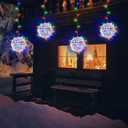 Outdoor Christmas Balls Lights 4 Pack Hanging 7.9" LED Garden Sphere Tree Lights 8 Modes Waterproof Glow Globe Lights with Memory Timer Plug for Yard Porch Eave Patio Home Indoor Decoration-Multicolor