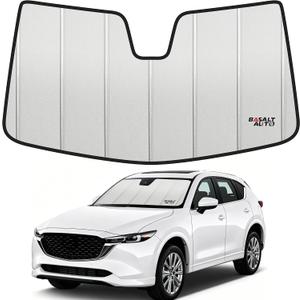 2017-2025 CX-5 Windshield Sun Shade Compatible for 2017-2025 Mazda CX-5 Upgraded 6 Layers Accordion-Folding Front Sun Visor with Storage Bag Keep Interior Cool
