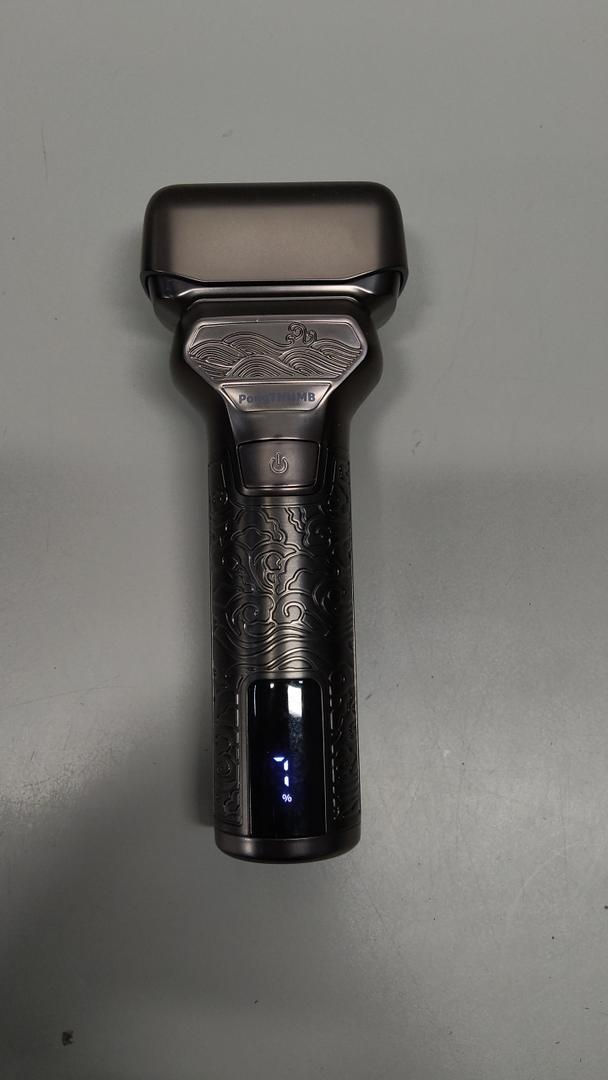 Electric Razor for Men with Pop-Up Trimmer: Rechargeable Cordless Foil Shaver for Face - Wet/Dry/Anti-Slip Waterproof Shavers with LED Display - Metal Handheld Design Light Gray