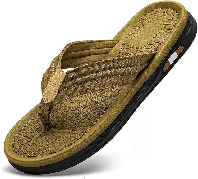 Mens Flip Flops Thong Sandals Lightweight Comfortable Summer Beach Slides Soft Cushion Footbed Open Toe Slippers for Pool Showers Dorms Water Friendly Indoor and Outdoor 45