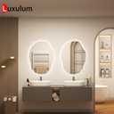 22x30 Irregular Backlit Led Bathroom Mirror with Lights | Asymmetrical Lighted Vanity Mirrror, 3 Colors, Dimmable, Shatterproof, Defogger, Memory, Vertically or Horizontally