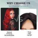 WERD Red Wig for Women 26 Inch Long Wavy Wigs Red Middle Part Cosplay Natural Looking Heat Resistant Synthetic Fiber Wig for Daily Party Costume Use