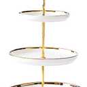 3 Tier Round Porcelain Tiered Cupcake Stand, Tiered Serving Stand, Dessert Stand, Serving Tray Platter for Tea Party, Wedding and Birthday (White)