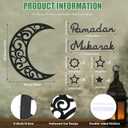 Yalikop 15 Pcs Ramadan Wall Decor Wooden Ramadan Mubarak Sign Moon Star Wall Art Decorations for Home Eid Islam Muslim Party Accessories(Black)