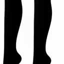 6 x Over Knee Thigh High Stockings Stretchy Long Stockings for Women Daily Wear Halloween Cosplay (Black)