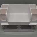 HBlife Makeup Organizer for Vanity with Brush Holder, Large Bathroom Countertop Cosmetic Organizer Skin Care Storage, Easy to Store Lipsticks, Nail Polishes, Perfumes, Eyeshadow Palettes, All White