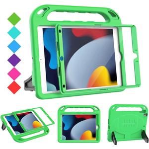 BMOUO Kids Case for iPad 9th/8th/7th Generation, with Built-in Screen Protector, Shockproof Handle Stand Kids iPad 10.2" Case 2021/2020/2019, Green