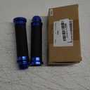 Universal 7/8" 22mm Motorcycle Handlebar Grips - Gel Rubber Compatible with Chopper, Cruiser, Street, Dirt Bike (Blue)