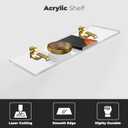 Clear Acrylic Shelves 14.5 inches, 3/4" Thick Transparent Wall Mounted Floating Shelves for Bedroom, Living Room, Bathroom, Kitchen - with Screws and Brass Finish Brackets, Pack of 2