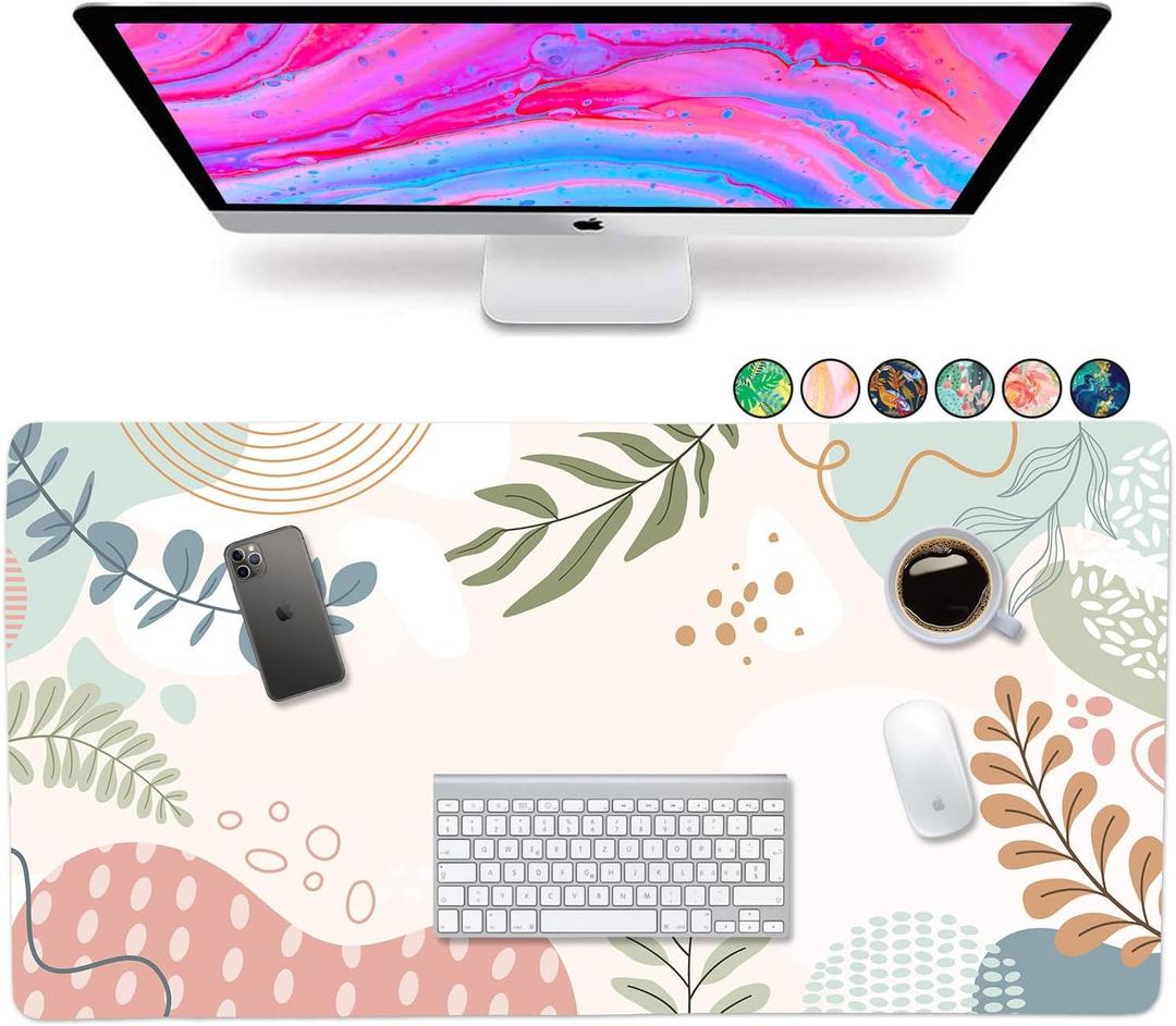 French KOKO Large Desk Mat - XL Desk Pad Deskpad Deskmat Cute Girls Womens Desktop Protector Home Office Essentials Laptop Pad Mousepad (15" x 30")