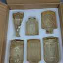 Gold Amber Glass Bud Vases Set of 12, Small Vases for Flowers, Champagne Mini Vintage Vases for Centerpieces,Bud Vase in Bulk for Wedding Decor,Single Flowers,Office and Home Table Flower Dcor