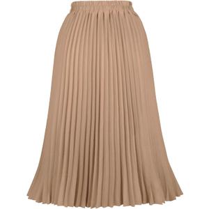 THHGPO Women's Pleated Skirts High Elastic Waist A-Line Swing Skirt Midi Length XL
