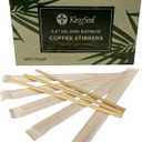 1000 Count | KingSeal Individually Paper Wrapped Bamboo Coffee Stir Sticks, 5.5 inches, Square End, 100% Renewable and Biodegradable - 2 Boxes x 500