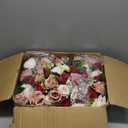 NUPTIO Artificial Flower Centrepieces for Tables - 10 Pcs Burgundy & Dusty Rose & Creamy White Fake Flowers Roses Balls 9.5in Diam - Silk Faux Rose Arrangement for Wedding Party Table Decor