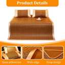 Summer Sleeping mat, Summer Cooling Bam-Boo Sleeping Mat Foldable, Traditional Chinese Rattan Pad Cooling Mattress, Foldable Breathable, for Single Double Queen-Size(Color B,90cm)