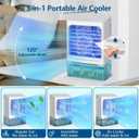 Portable Air Conditioners, 3 Speeds 2 Mist Modes Portable AC Unit with 900ml Water Tank,7-Color Lights Evaporative Cooler Blow Cold Air, Mini Car Cooling Fan for Bedroom RV Desk Office Indoor