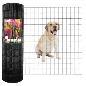 Black PVC Coated Welded Wire Fence 36 Inch x 100 Foot, 2 Inch x 3 Inch 16GA, Garden Border Fencing Roll Vinyl Coating Metal Wire Mesh for Yard Vegetable Plant Protection Poultry Netting