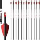 32" Pure Carbon Archery Arrows Spine 300 350 400 Removable Tips