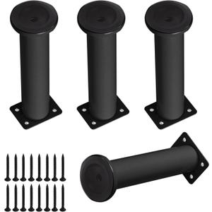 4 Pcs Furniture Legs, Metal Cabinet Legs,Adjustable Furniture Support Feet for Kitchen Shelves Sofa Table Chair Desk Cupboard Furniture Adjustable Legs Feet Foot (4, 7.08-12.2 inch)