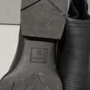 Julyrose Cowboy Boots for Men Square Toe Mens Western Boots Slip On Casual Retro Boots (11, Black)