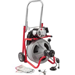 RIDGID K-400 Drain Cleaning 115-Volt Drum Machine Kit with AUTOFEED Control and C-32IW 3/8" x 75' Cable