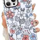 Compatible for iPhone 16 Pro Case, Aesthetic White Flowers Case Compatible with MagSafe, Dual Layer Shockproof Protective Cover for Girls Womens