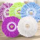 5 Replacement Mop Micro Head Refill for 360 Spin Magic Mop-Microfiber Replacement Mop Head-Round Shape Standard Size