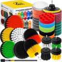 Holikme 40 Piece Drill Brush Attachment Set Scrub Pads Scouring Pads Power Scrubber Brush with Extend Long Attachment All Purpose Clean for Car DetailingGrout, Tiles, Bathroom, Kitchen