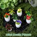 14 Pcs Miniature Dollhouse Plants Accessories for Doll House Tiny Fake Greenery Bonsai Ornament Crafts, Mini Artificial Plants, Dollhouse Plant for Doll House Decoration and DIY