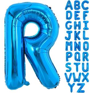 TONIFUL 40 Inch Large Blue Letter R Balloons Giant Foil Mylar Alphabet Letter Balloons for Birthday Party Anniversary New Year Graduation Supplies Decorations