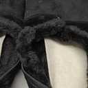 Besroad Women's Men's Fluffy Winter Warm Wide House Summer Slippers Lightweight Fuzzy Bedroom Fur Slippers New All Black 13 Women/ 12 Men