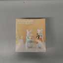 PEACELOVER Easter Bunny Figurines Hand Painted, Resin Bunny Statues Weather Resistant, 4.72 Rabbit Statue Decor Tabletop Ornament Set of 2 with Carrots and Eggs(White Set)