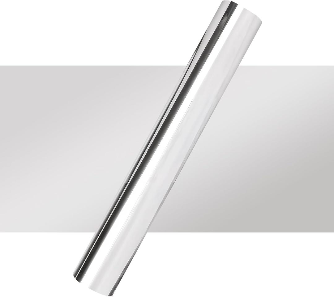 IModeur Glossy Silver Permanent Vinyl for Cutting Machines - 12" x 12 FT Metallic Permanent Adhesive Vinyl Roll for Cup Deco, Party Decoration, Sticker