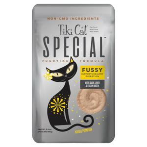 Tiki Cat Special Mousse Fussy Duck & Egg Wet Food For Cats (2.4 oz x 12 pouches), Best By 03/27/2026