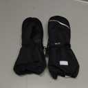 MCTi Kids Mittens Waterproof Winter Ski Warm Sherpa Lined Long Cuff with String (X-Small, Black)