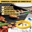 Safety System Kit, 3/4" ID Natural Gas Line Hose, 48" Commercial Kitchen Gas Hose, Mobile Gas Connector Hose Kit with 2 Elbow Fittings, 3/4 Flexible Gas Hose
