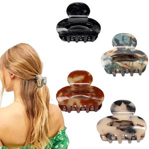 4PCS Small Claw Clips for Women,Acetate Medium Claw Clips for Half-Hairstyle Cute 1.8Inch Tortoiseshell Clip for Thick/Thin Hair