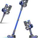 Cordless Vacuum Cleaner, 8-in-1 Strong Power Suction Stick Vacuum Cleaners with 2200 mAh Detachable Battery, Lightweight Self-Standing, 45 Mins Runtime for Home Low-Pile Carpet Pet Hair