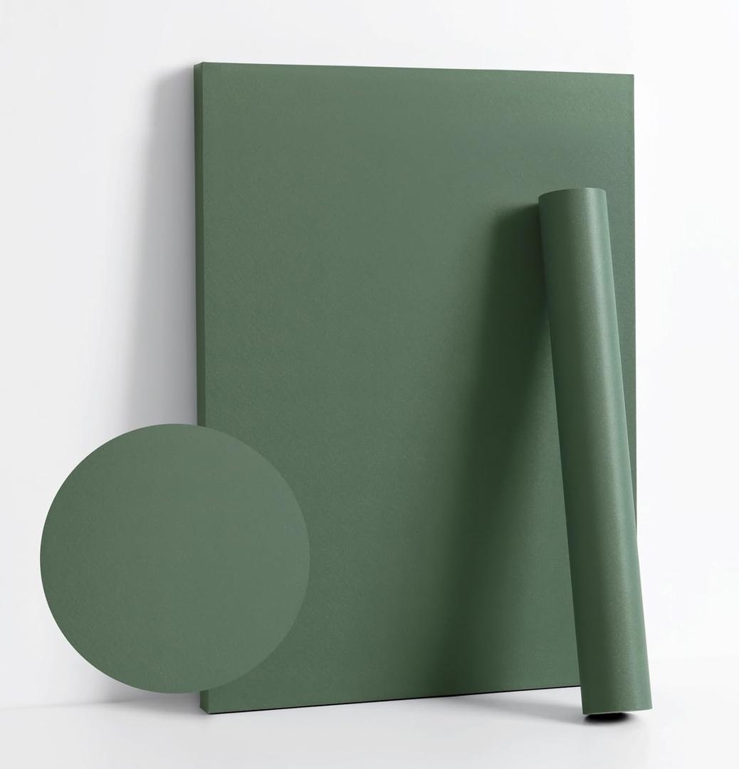 Dimoon 118''x17.7'' Green Peel and Stick Wallpaper Contact Paper Modern Self Adhesive Wall Paper Removable Renter Friendly Textured Solid Color Shelf Cabinet Vinyl Roll (118''x17.7'', Dark Green)
