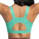 Comper Racerback Sports Bras for Women High Impact Workout Bra Medium Support Wide Straps Running Sport Bras Yoga Tank Tops (Green-L)