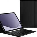 Keyboard Case Compatible for Galaxy Tab A9 Plus 11 Inch 2023 Model SM-X210/X216/X218, Wireless Bluetooth Keyboard Cover Compatible for Samsung Galaxy Tablet A9+ with Pencil Holder - Black