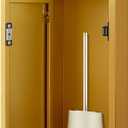 OKYSHDF in Wall Toilet Paper Holder, Recessed Gold Tissue Paper Roll Dispenser with Cabinet for Bathroom Remodel, Stainless Steel Toilet Brush Holder for Toiletries & Toilet Brush, 4.9" Depth