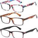 LADEESSE 5-Pack Reading Glasses for Women - Blue Light Blocking Readers for Computer Eye Strain Anti-Glare Men Womens Reader Eyeglasses/W Spring Hinge Bluelight Glass for Woman Eyes Protection(1.00)