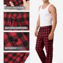 3 Pack Mens Pajama Pants Cotton Woven Plaid Pj Bottoms Lightweight Lounge Sleep Sleepwear with Pockets & Drawstring, Large