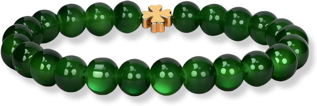 Four-Leaf Clover Themed Bracelet for Women Trendy Jewelry Gifts for WomenLucky Bracelet Trendy Adjustable green bead braceletOriginal style