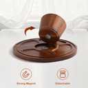 Acacia Wood Cake Stand with Glass Lid 12" Magnetic Base, Detachable Serving Tray for Cake, Cheese, Charcuterie, Snacks & Desserts Wooden Cake Holder for Parties & Kitchen Display